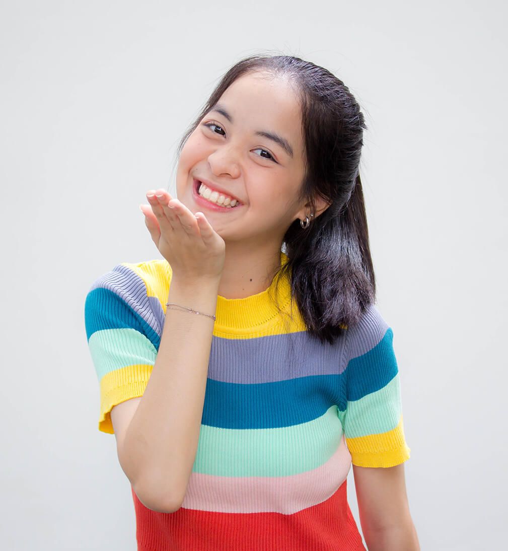 Girl showing a perfect smile